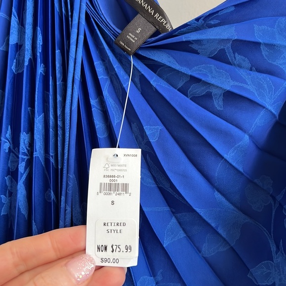 NWT Banana Republic Size Small Blue One Shoulder Top - Picture 3 of 17